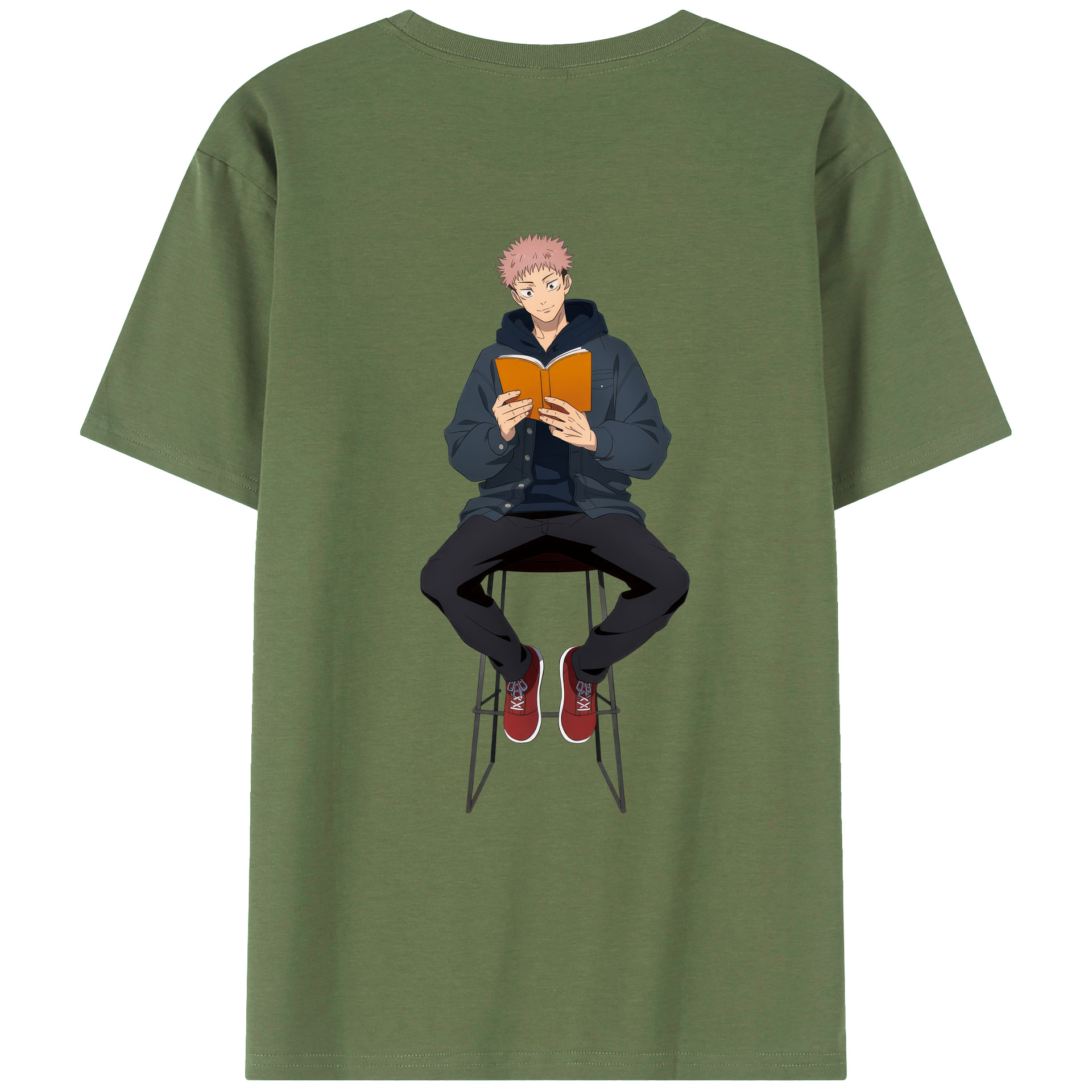 （画像用） 呪術廻戦 Jujutsu Kaisen 綿100％ メンズ半袖Tシャツ（バックプリント） 通気性